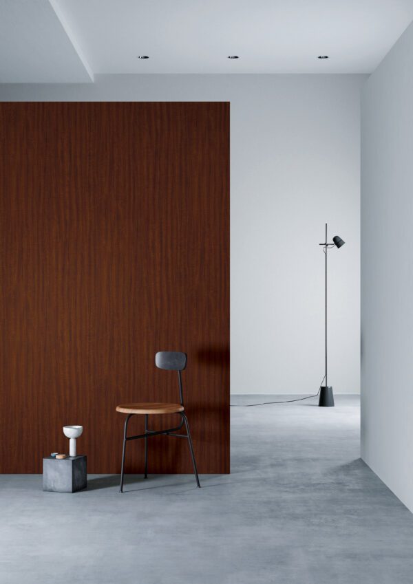 3M DI-NOC FW-886 Bistro Brown Mahogany render on a wall