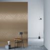 3M DI-NOC ME-009AR Diagonal Brass Architectural Finish on a wall