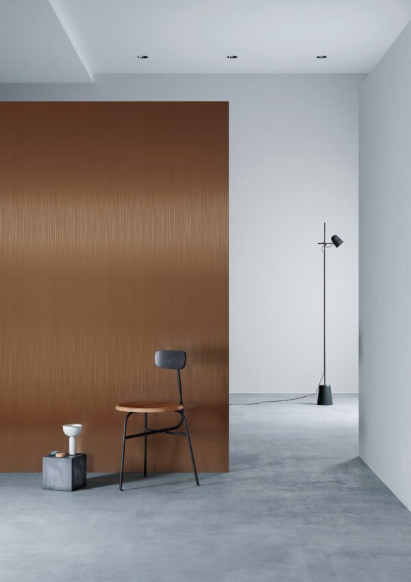 3M DI-NOC ME-1224 Brushed Copper architectural finish on a wall