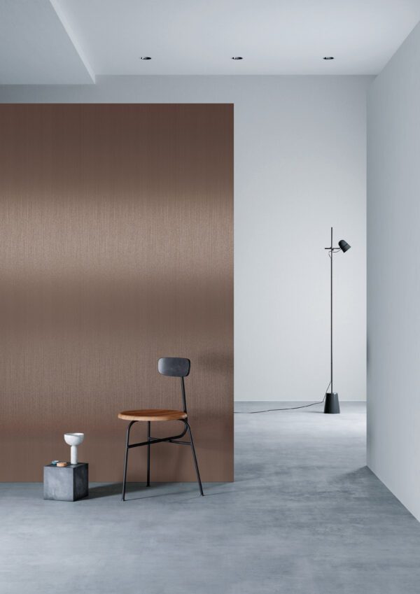 3M DI-NOC ME-380 Brushed Dark Copper architectural finish on a wall