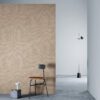 3M DI-NOC NU-1938MT Pale Khaki Matte textile fabric installation render on a wall