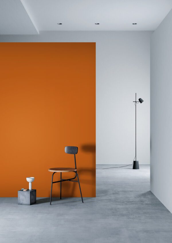 3M DI-NOC Solid Colour Architectural Finish PS-134 Orange Soda installation render on a wall