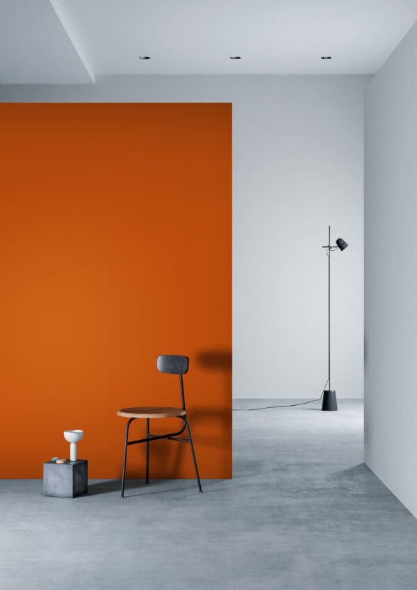 3M DI-NOC Solid Colour Architectural Finish PS-141 Clementine installation render on a wall