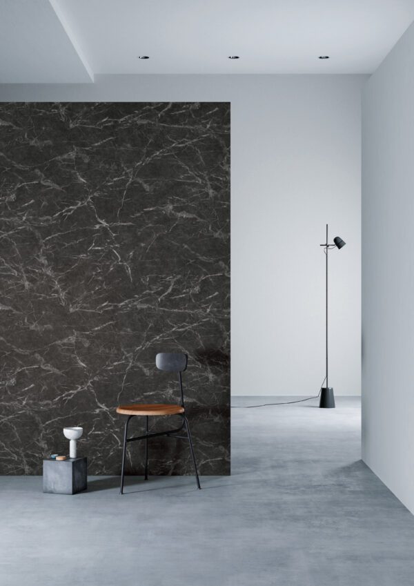 3M DI-NOC ST-1587 Majestic Grigio Carnico Marble installation render on a wall