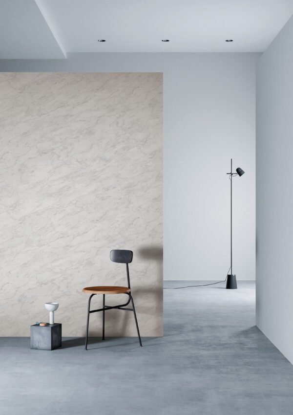 3M DI-NOC ST-1914MT Carrara Marble Matte installation render on a wall