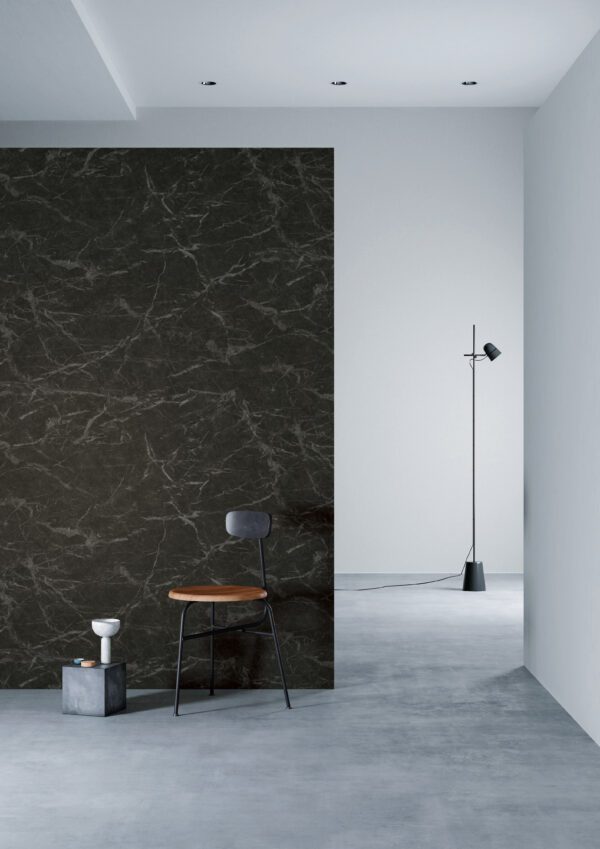 3M DI-NOC Earth & Stone Architectural Finish ST-1920MT Grigio Carnico Marble Matte installation render on a wall