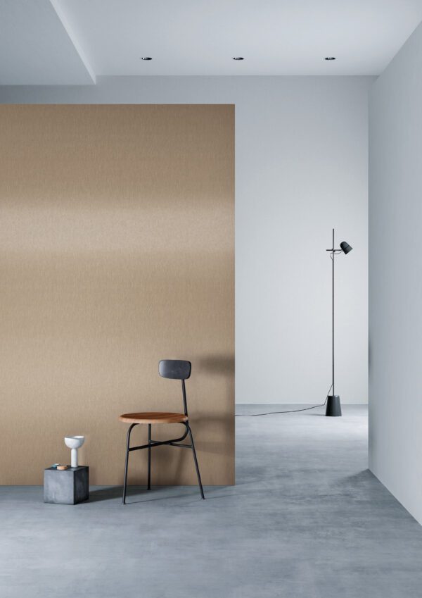 3M DI-NOC Metallic ME-2295AR Pale Gold Strand installation render on a wall
